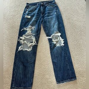 Distressed Blue Jeans